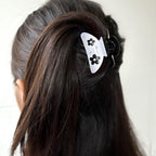 Petite pince à cheveux fleur cristaux – 5,5 cm Blanc