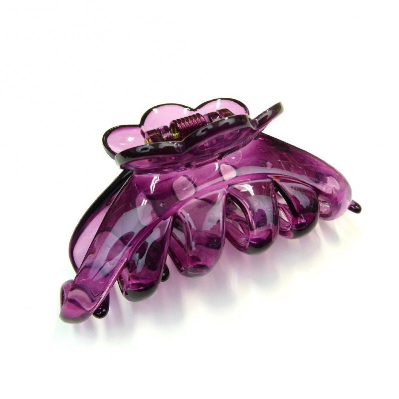 Pince crabe cheveux épais 9.5cm violet