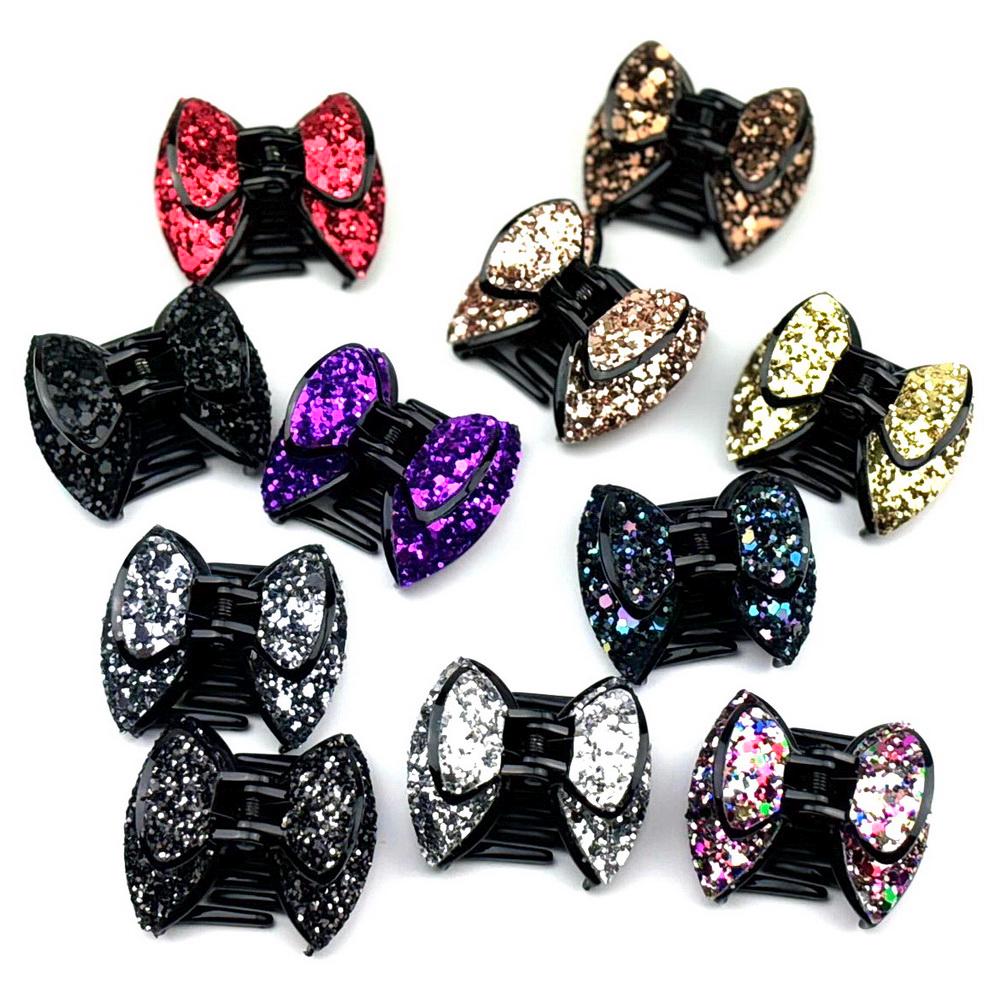 Pince cheveux noeud à paillettes