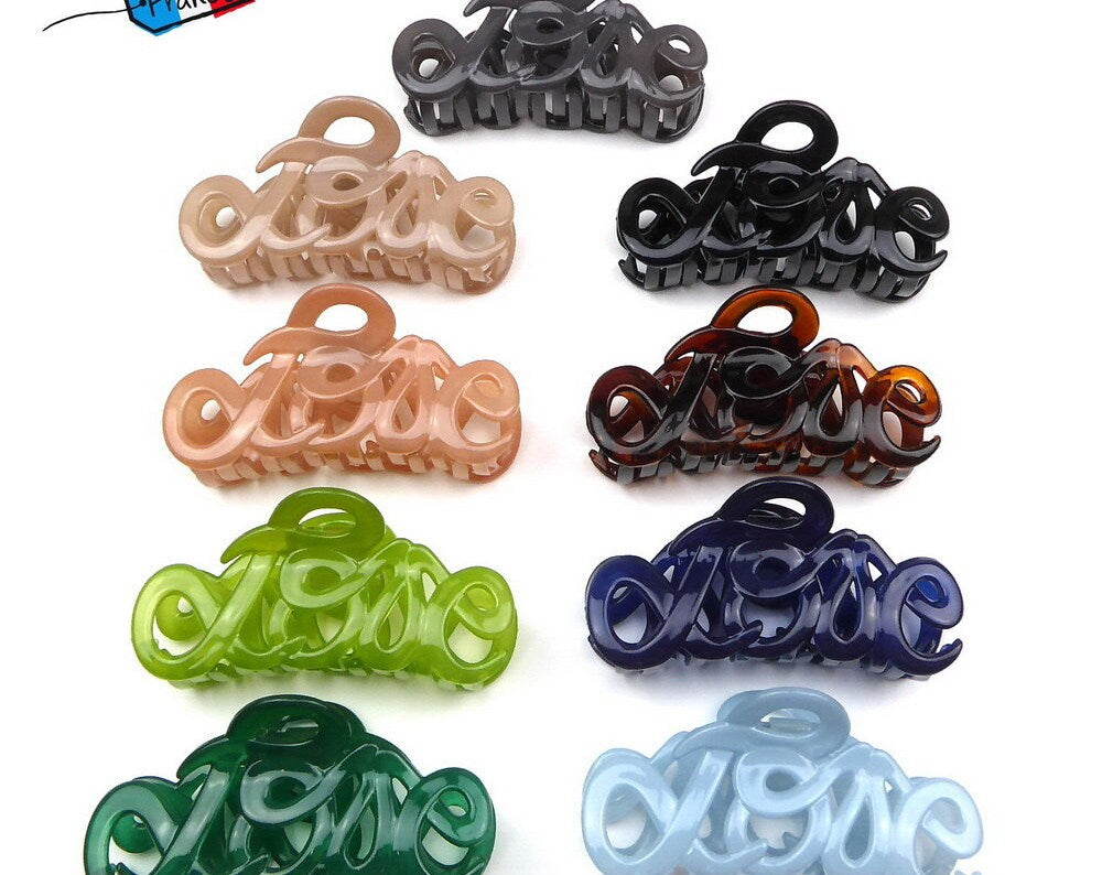 Pince cheveux "Love" Made in France 8.5cm