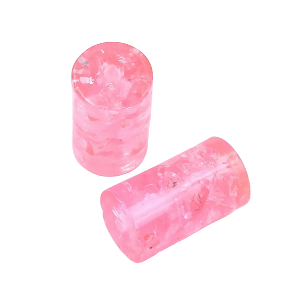 Lot de 6 perles cylindriques en polyrésine