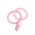 Elastiques cheveux torsadé avec pendants perles, lot de 2pcs