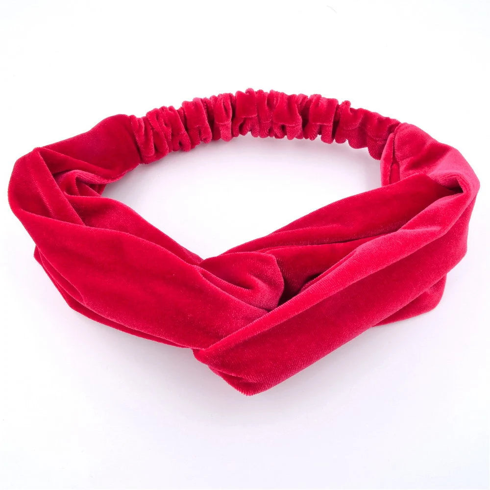 Bandeau cheveux headband croisé en velours