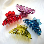 Pince crabe cheveux épais 9.5cm verni bleu, rouge, vert, violet