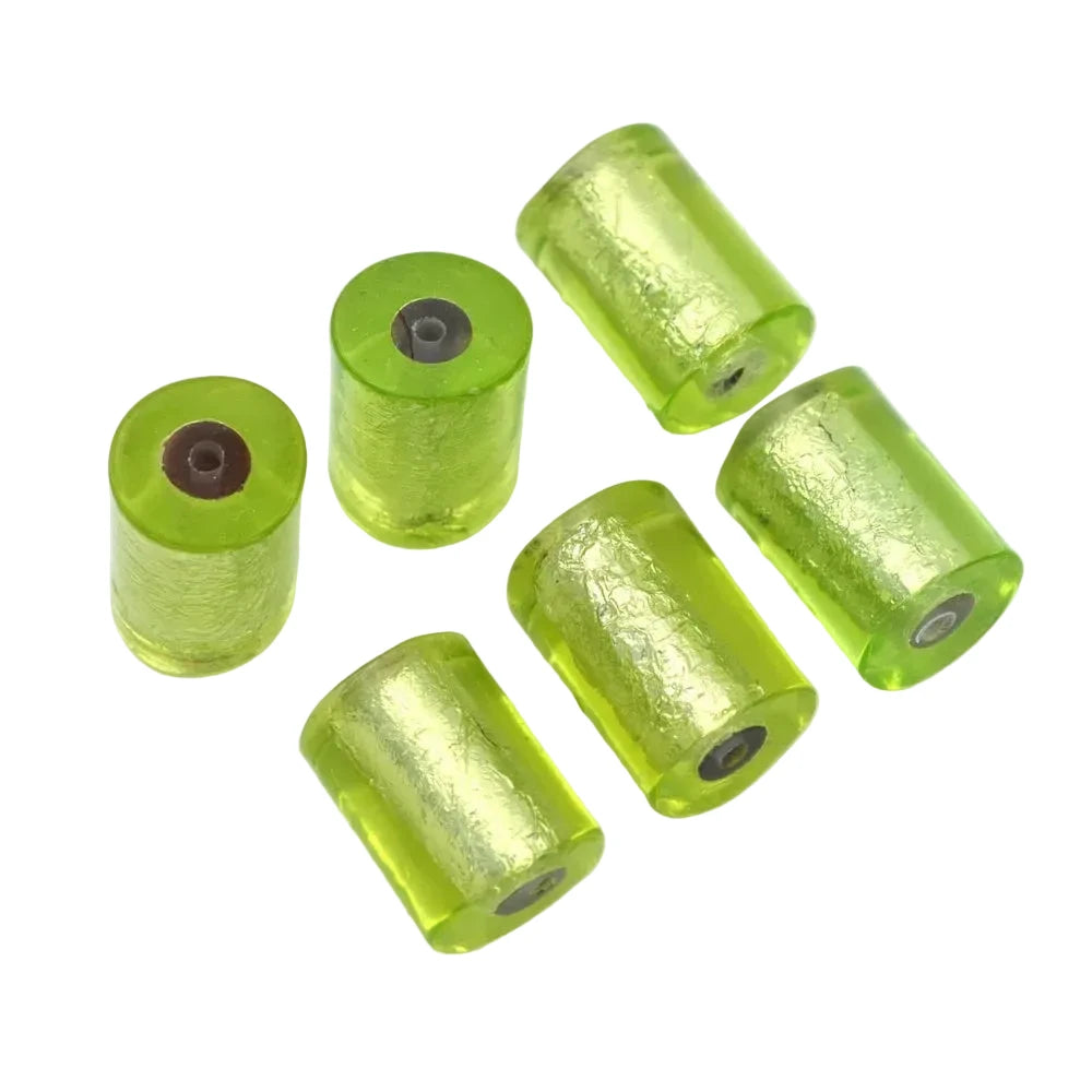 Lot de 10 perles cylindriques en polyrésine