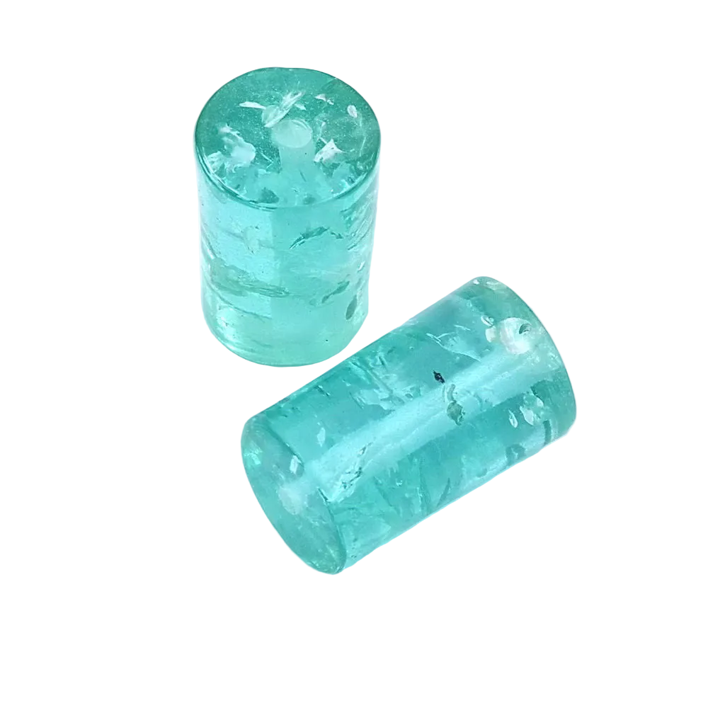 Lot de 6 perles cylindriques en polyrésine