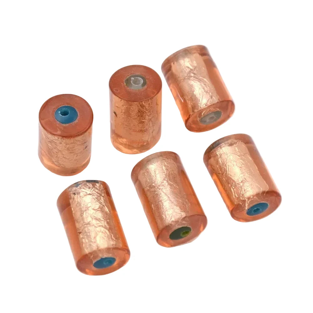 Lot de 10 perles cylindriques en polyrésine