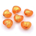 10 grosses perles coeur craquelées