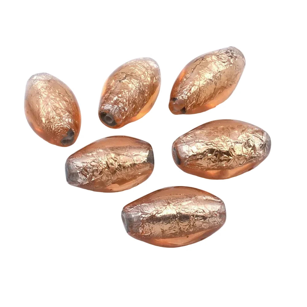 Perles Ovales Craquelées Acrylique marron 28x16mm - Lot de 10 Création Bijoux