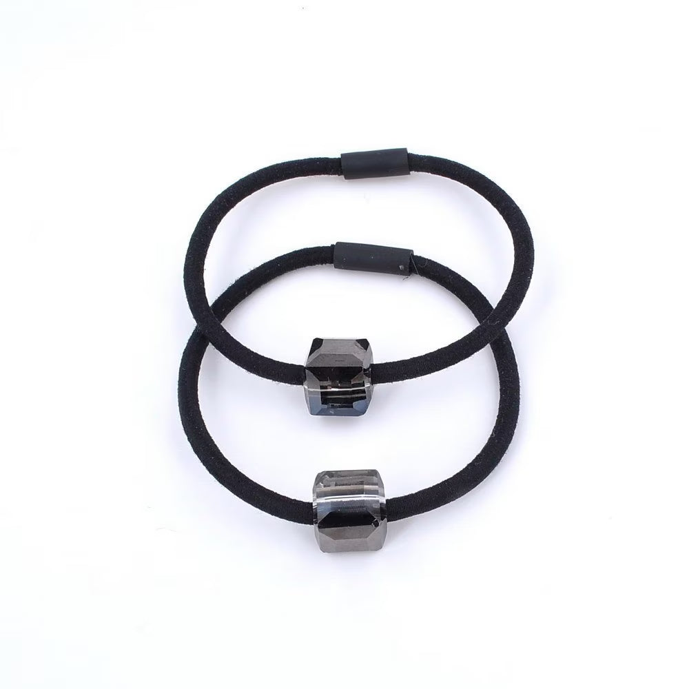 Lot de 2 élastiques cheveux avec cube cristal