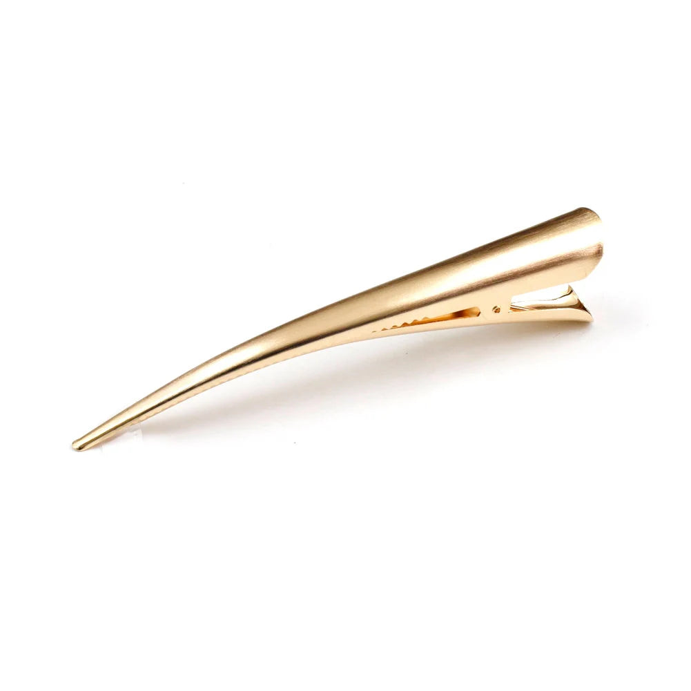 Grande pince cheveux Concorde 13cm métal laiton brossé doré design unique