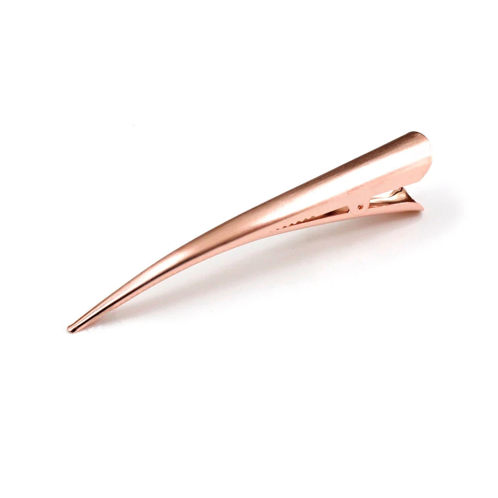 Grande pince cheveux Concorde 13cm métal laiton brossé or rose design unique