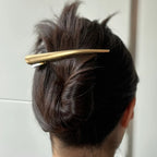 Grande pince cheveux Concorde métal laiton brossé design unique