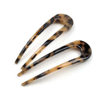 Lot de 2 épingles pics cheveux en acétate 9.5cm design fourche arqué